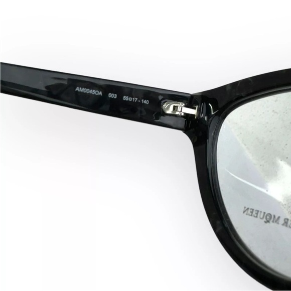 Alexander McQueen Eyeglasses New Gray Tranparent AM0045OA 003 55 17 140 main image 4